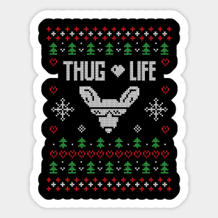 Merry Christmas Thuglife Xmas Gift Ugly Sticker